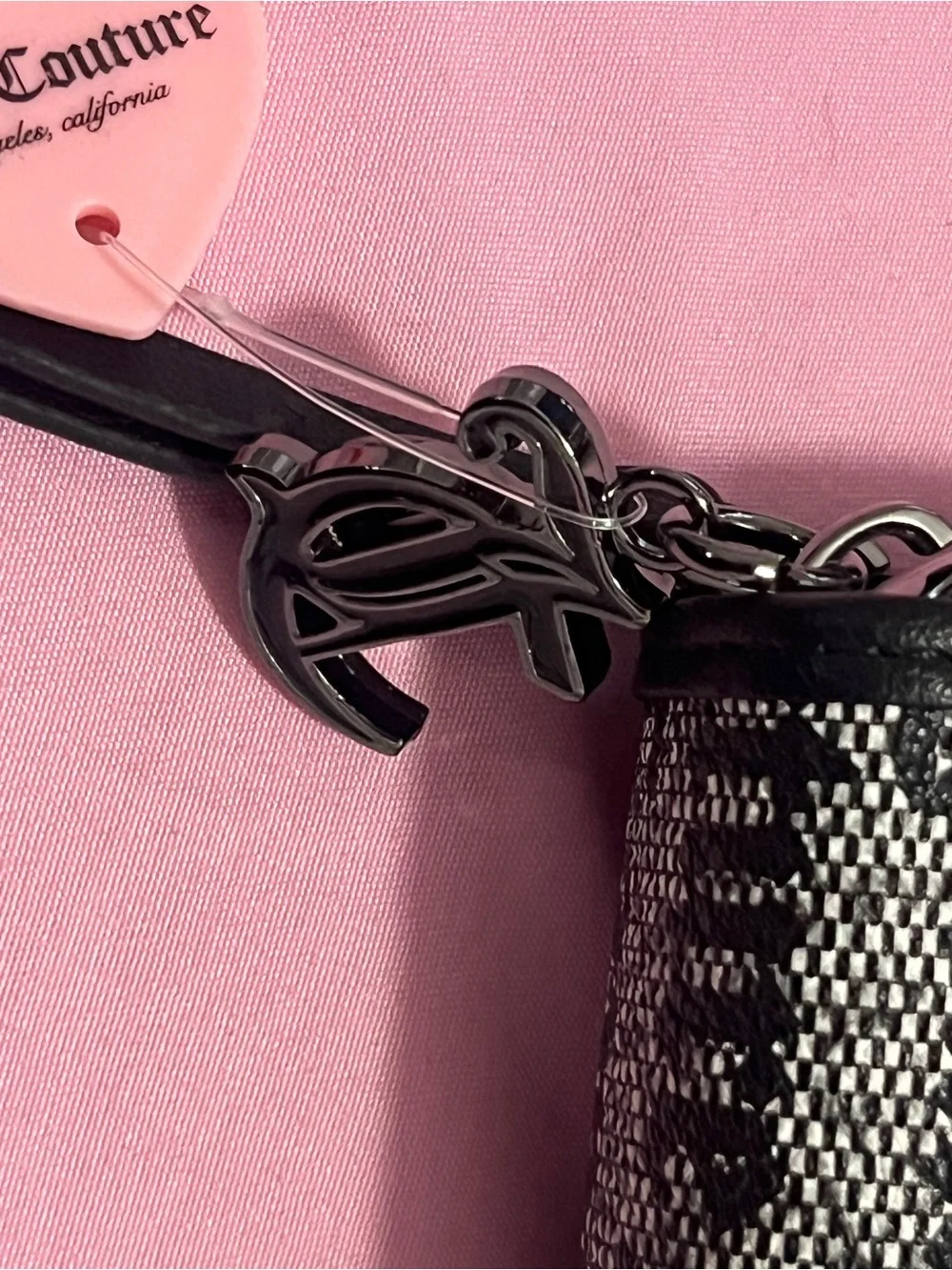 Juicy Couture Black & Gray Logo Zip Wallet